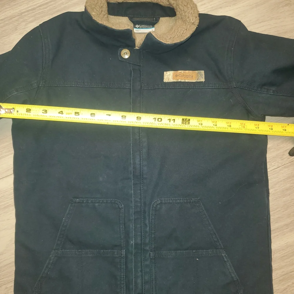 Vintage Columbia PFG Boys Youth L Sherpa Lined Canvas Jacket Navy